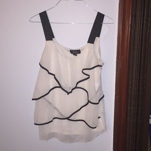 White and black tank top blouse